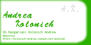andrea kolonich business card